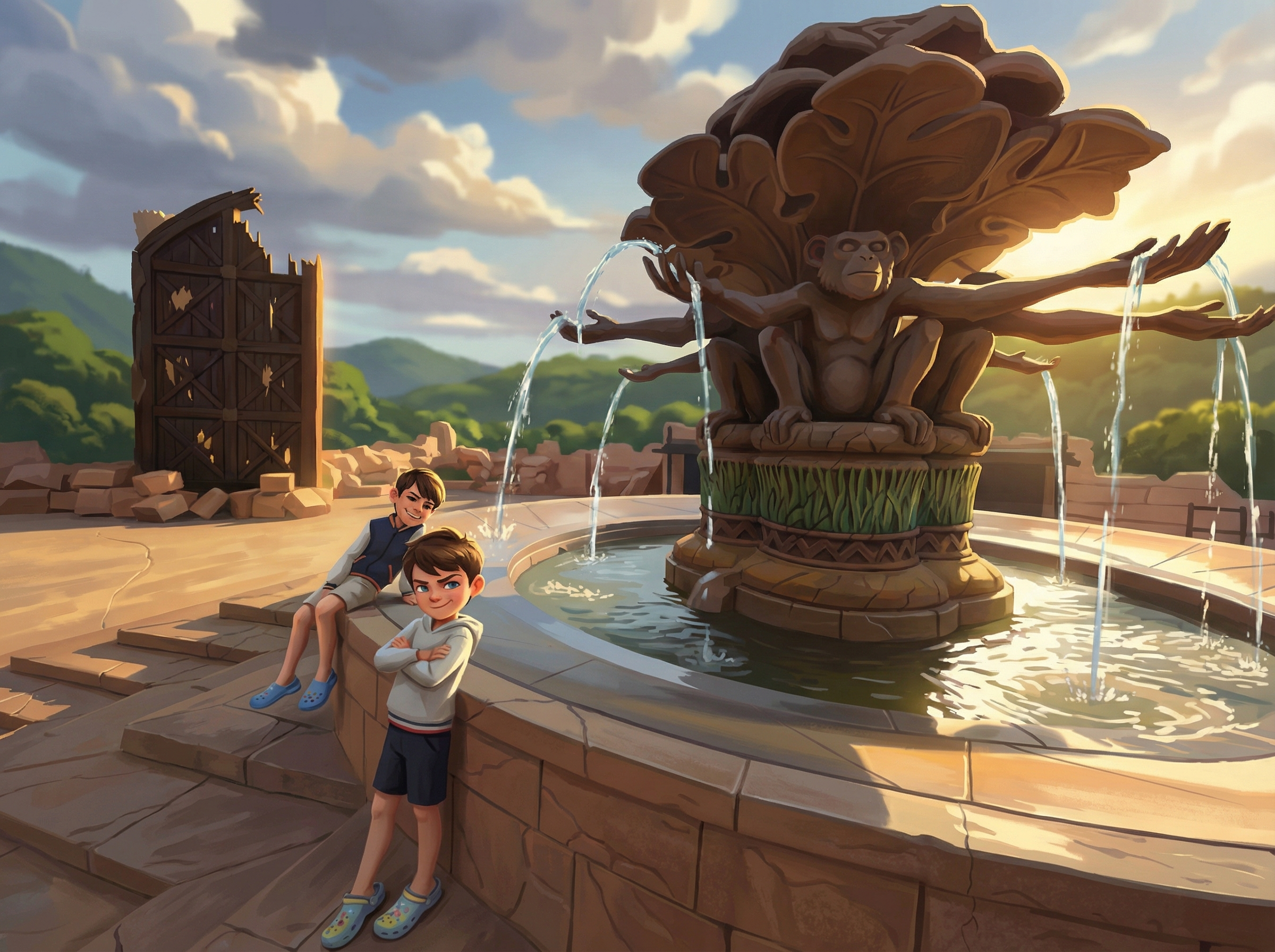 Monkey Fountain Pixar