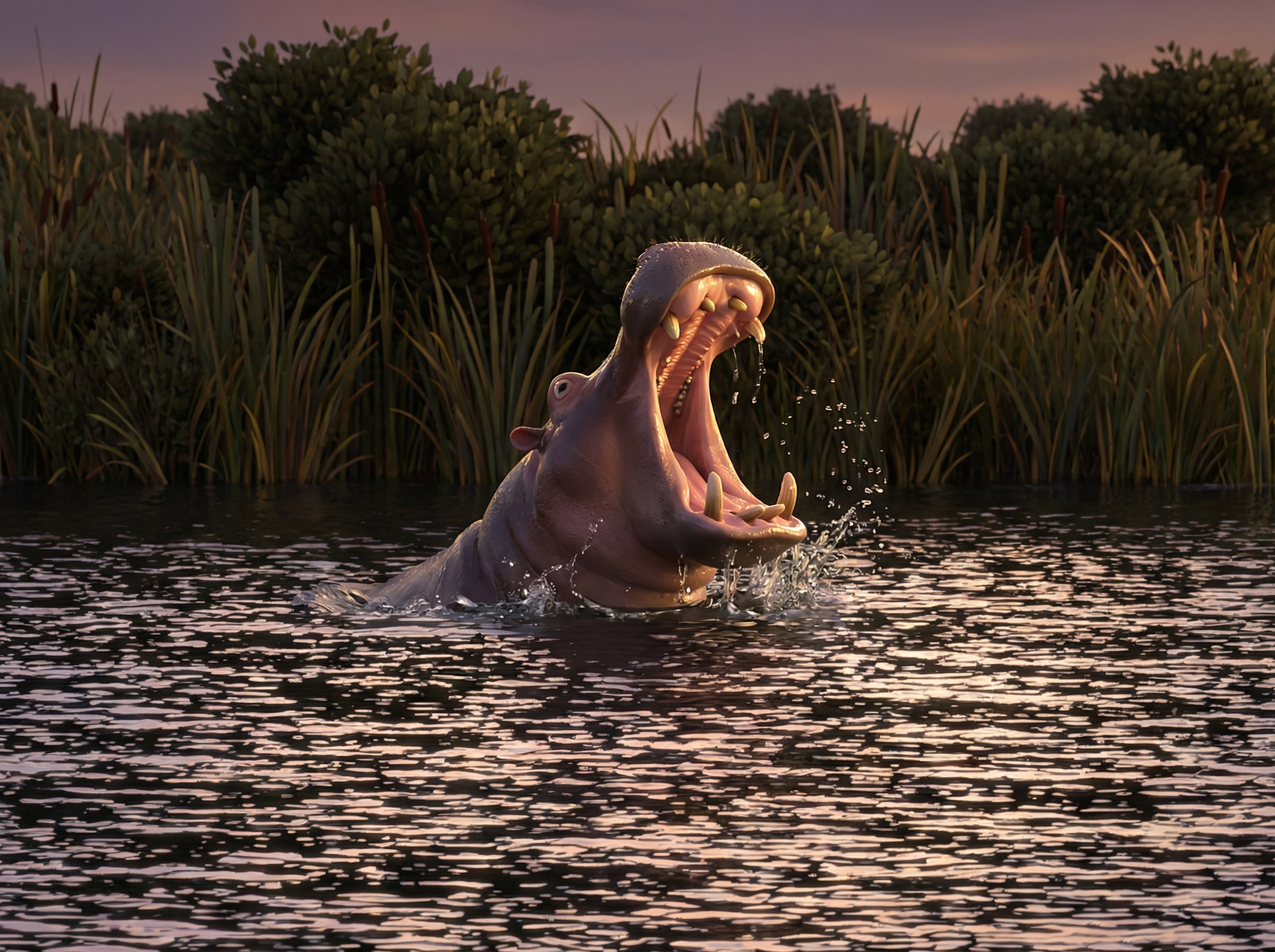 Yawning Hippo Pixar