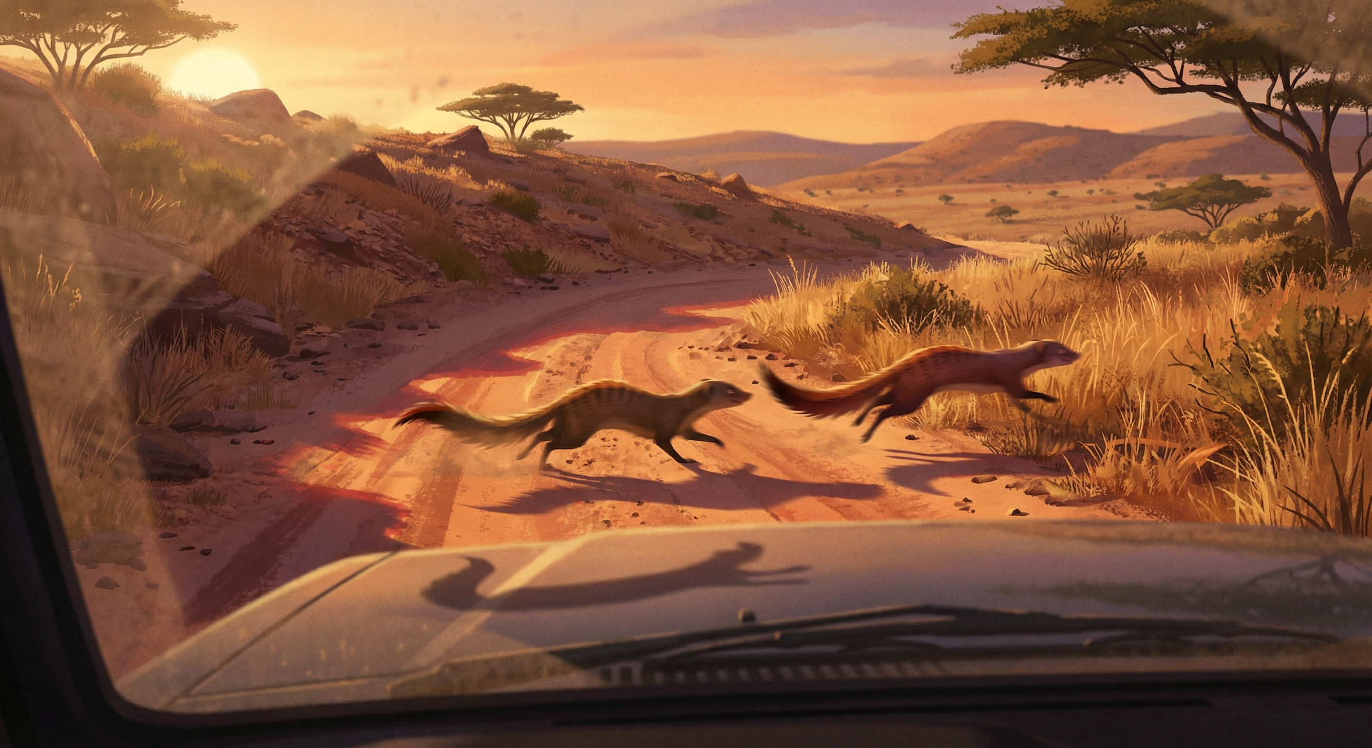 Slender Mongoose Crossing