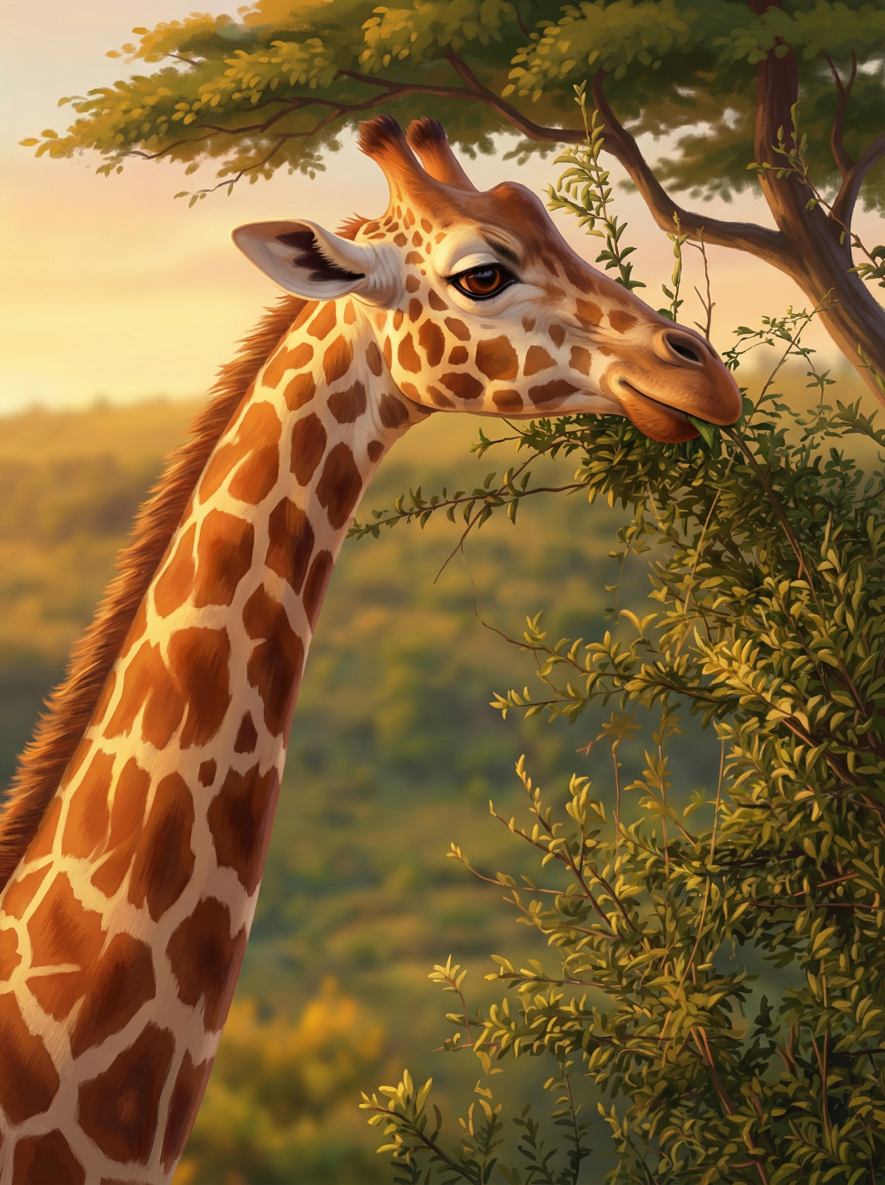 Giraffe eating Pixar
